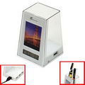 Stationary Bin with Built-In 5 Port USB Hub/ Alarm Clock/ Photo Slot/ Light